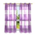 thumbnail image 6 of Yayeee Window Curtains Set of 2 for Living Room Light Filtering 63"x42", Purple and White Pattern, 6 of 7
