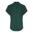 thumbnail image 5 of Weikingp Cooling Shirts For Women Womens Tops Casual Loose Button Shirt Top Stand Solid Color Sleeve Collar Casual Women's Shirt Women's Shirt Summer Tops For Women Green 4XL, 5 of 7