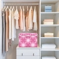 thumbnail image 6 of Foldable Fabric Storage Bin With Handle Collapsible Basket Box Storage With Lid Organizer Flower Of The Prosperous Scene, 6 of 7