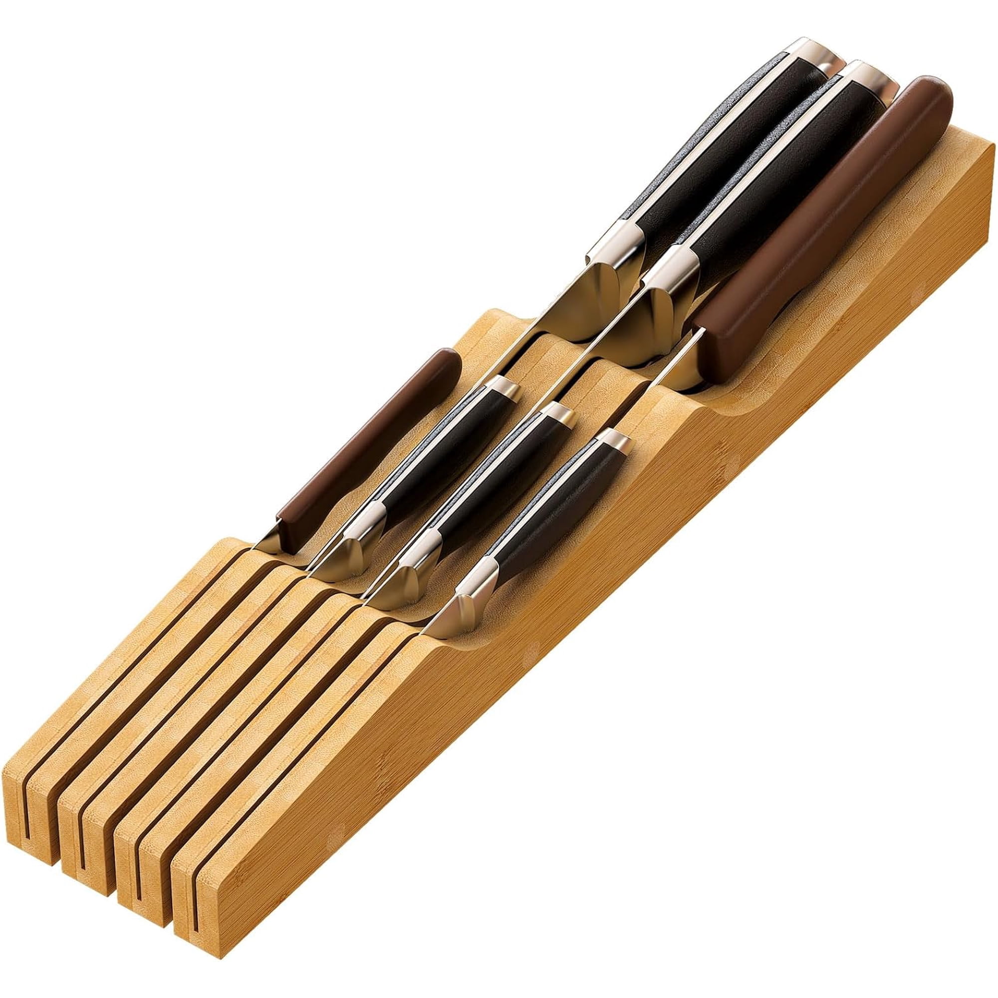 Knife Drawer Organizer (Natural 7 Knives Organizer)