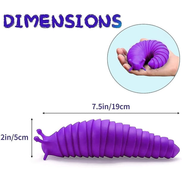 Juguete De Oficina Babosa Articulada Impresa En 3D – Suave Y Relajante De 18.5 Cm | Fidget Toy De Arcoíris Para Adultos Y Niños – Alivia El Estrés