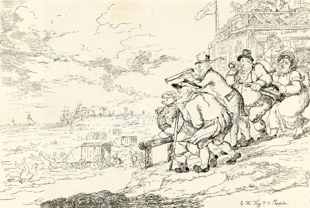 Summer Amusement at Margate or A Peep at the Mermaids after Thomas Rowlandson From Illustrierte Sittengeschichte vom Mittelalter bis zur Gegenwart by Eduard Fuchs published 1912 Canvas Art - Ken Welsh