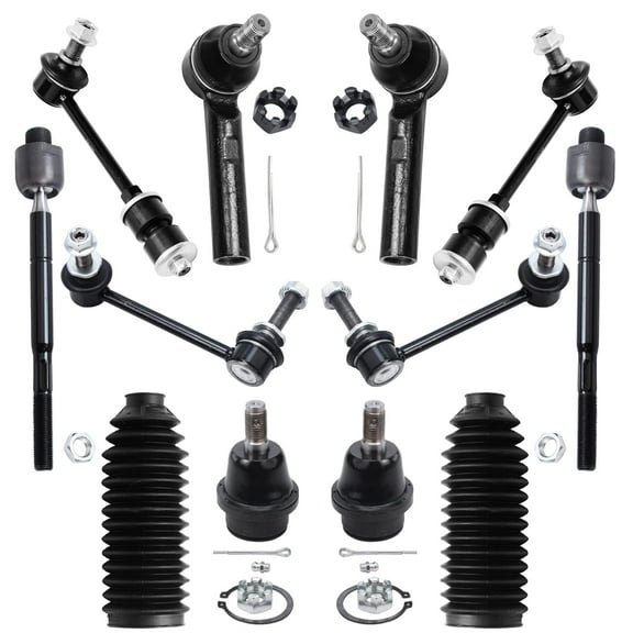Detroit Axle - Front Lower Ball Joints   Front Rear Sway Bars   Inner Outer Tie Rods Replacement for 2003-2009 Toyota 4Runner Lexus GX470 - 12pc Set