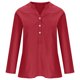 thumbnail image 4 of ICHUANYI ClearanceWomen's V-Neck Long Sleeve Loose Button Cotton And Linen Tunic Summer Blouse(Red, L) ICHUANYI WER20232080500081, 4 of 6