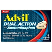 Advil Dual Action Acetaminophen 250mg + Ibuprofen 125mg (Pack of 24)