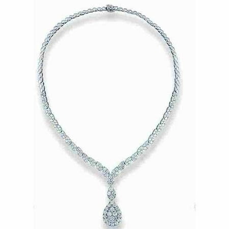 Goldiam 9.95 Carat T.W. Teardrop Diamond 14kt White Gold Necklace