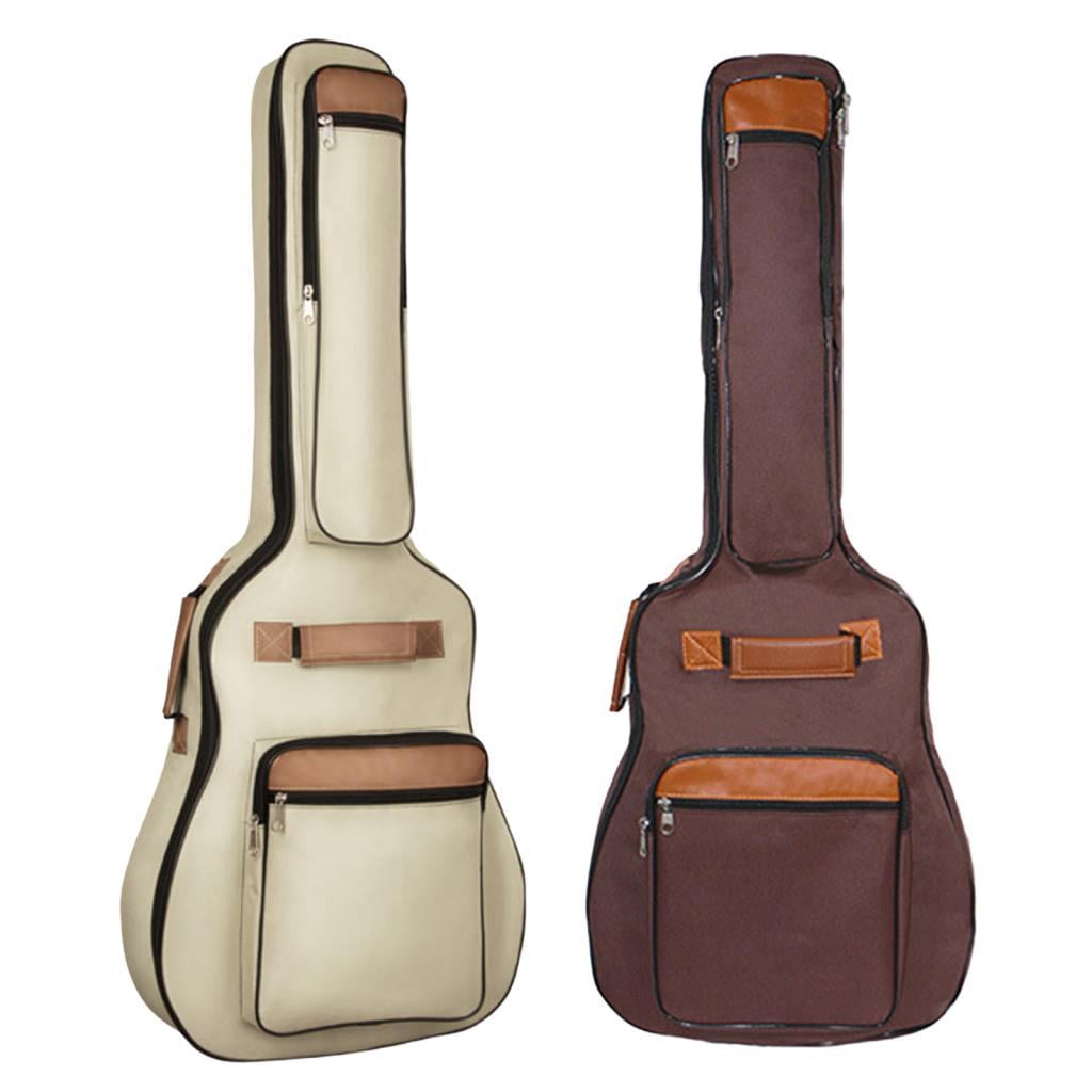 Dualoai Electric Bass Guitar Bag Storage Handbag Backpack Shoulder Bag Portable Bass Gig khaki