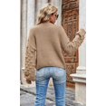 thumbnail image 3 of Womens Sweaters Pullover Oversized Deep V Neck Off Shoulder Tops Long Sleeves Loose Knit Sweater, 3 of 6