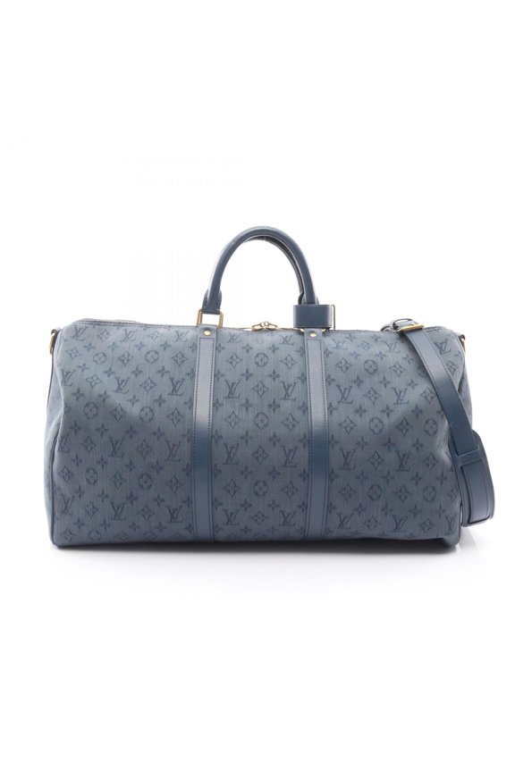 Pre-Owned Louis Vuitton Keepall Bandouliere 50 Boston Bag/Handbag in Monogram Denim, Navy,...