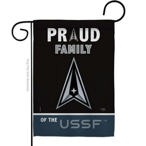 Breeze Decor G158467-BO Proud Family USSF Garden Flag Armed Forces Space Force 13 x 18.5 in. Double-Sided Decorative Vertical Flags for House Decoration Banner Yard Gift