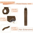 thumbnail image 2 of MY-LADY 100% Human Hair Extensions Remy Real Natural Hair Hairpiece Mirco Ring Tubes Hair Thick Micro Loop Extensions Hair for Women 24inch #06 Light Brown, 2 of 8