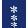 thumbnail image 1 of Seasons of Elegance Silver Glitter Snowflake Dangle Christmas Ornament 7.5", 1 of 2