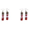 thumbnail image 2 of Jumpingount 1 par de pendientes de gota para mujer, colgante de botellas de cristal con flores, pendientes para festivales, cumpleaños, bodas, Rojo 2Conjunto, 2 of 6