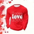 thumbnail image 5 of UVEASISHA Long Sleeve Waffle Shirt Men Big and Tall Casual Valentines Day Graphic Tees Cute Love Letter Print T-Shirts Stretch Workout Pullover Tee Tops Red S, 5 of 9