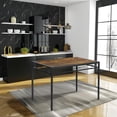 thumbnail image 2 of Mesa de Comedor para 4 Personas, 110 x 70 x 75 CM, Estilo Retro Diseño Minimalista Industrial para Comedores Cocina Condominios Fiesta Cafe Spcae Pequeña, Marrón, 2 of 5