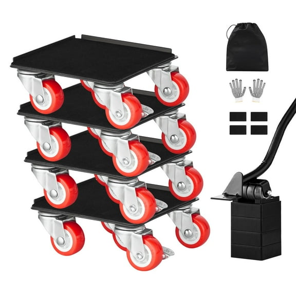 1200 lb Capacity Heavy Duty Furniture Dolly - 5-Wheel Appliance Mover with 360° Swivel Casters for Sofas, Washers, Pianos & Large Items - Smooth-Glide Platform for Easy Transport
