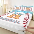 thumbnail image 4 of jejeloiu Letter H Print Bed Sheets,White Blue Red King Sheets For Girls Women 4-Piece, 4 of 6