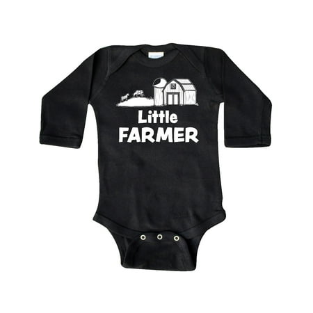 

Inktastic Little Farmer Barn Silo and Cows Gift Baby Boy or Baby Girl Long Sleeve Bodysuit