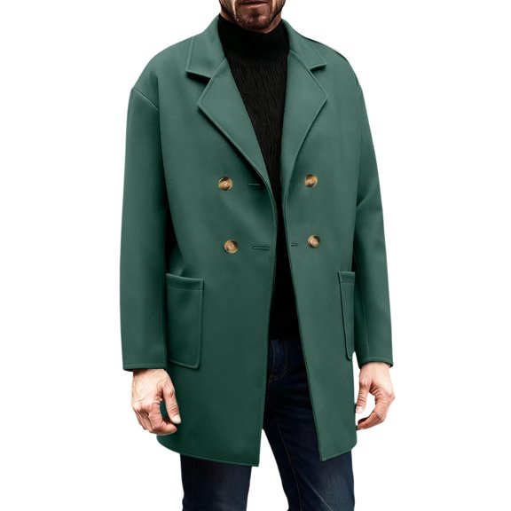 Fgnfyis Mens Coat Outdoor Casual Wool Blend Anorak Jacket for Versatile Wear Stylish and Functional Design for Everyday Adventures Jacket for Men Green XL