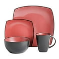 thumbnail image 5 of Gibson Soho Lounge Square 16-Piece Dinnerware Set - Matte Reactive - Red, 5 of 11