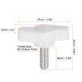 thumbnail image 2 of Uxcell 10 Packs M5 x 14mm Male Thread T/Z Wing Knobs Thumb Screw Clamping Knobs Grip White, 2 of 5