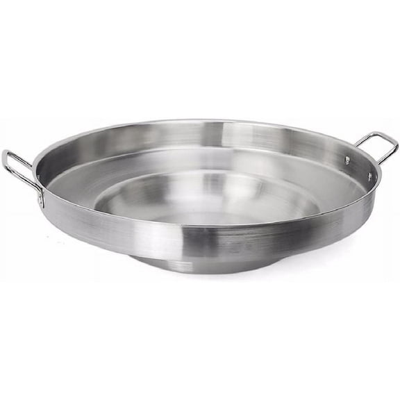 ROY Large Mexican Style Wok Comal Cazo Griddle Fryer Chicharron Deep Fry Pan Stainless Steel For Carnitas Panza Abajo 16In Paella