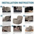 thumbnail image 2 of PrimeBeau Non-Slip Solid Print Jacquard Recliner Slipcovers - Taupe, 2 of 7