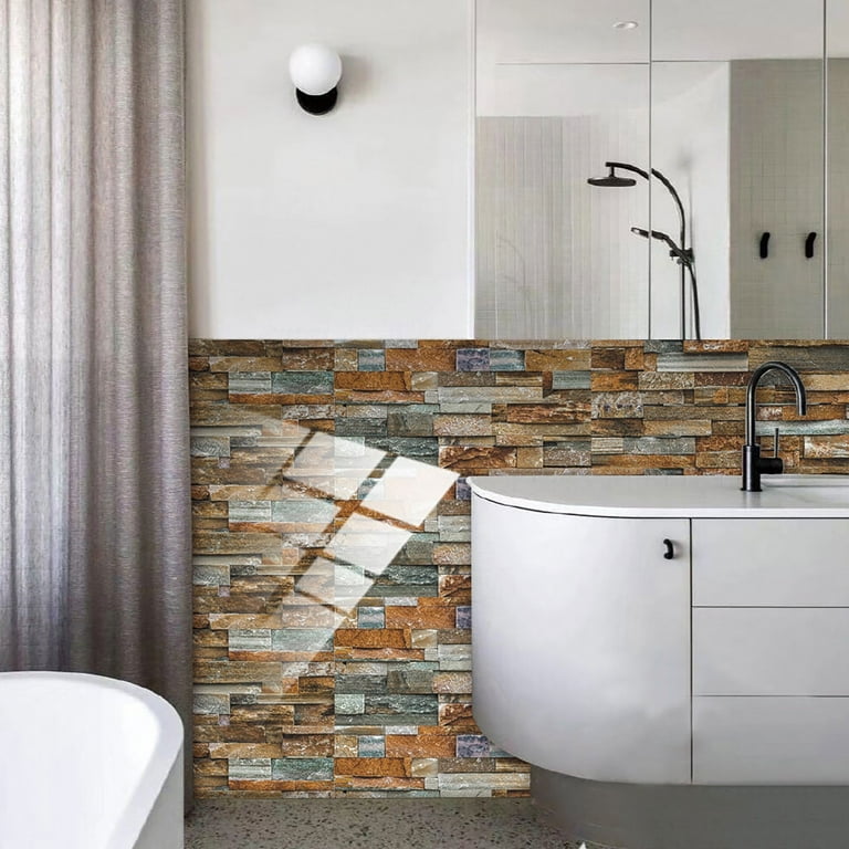 DIY Kitchen Bathroom Bathroom Simulation Wall Tile Waterproof Wallpaper, Peel and Stick Tile Backsplash Wall Tiles 8 DIY Kitchen Bathroom Bathroom Simulation Wall Tile Waterproof Wallpaper, Peel and Stick Tile Backsplash Wall Tiles 8