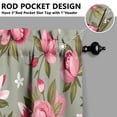 thumbnail image 5 of Green Pink Flowers2(1) Kitchen Curtain Valance 3 Piece Home Curtains and Valance Set Curtain Sink Window Decor Window Treatment Tier 27.5x36 Length, 5 of 6