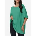 thumbnail image 5 of 3-pack Green Women's Plus Size T Shirts Oversized Tees Summer Half Sleeve Crew Neck Tunic Tops, 5 of 6