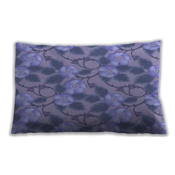 Ahgly Company Patterned Indoor Rectangular Slate Blue Lumbar Throw Pillow, 13 inch by 19 inch