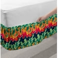 thumbnail image 2 of Grunge Bed Skirt, Colorful Graffiti Inspired Pattern Cool Crazy Funky Display Urban City Street Art, Elastic Bedskirt Dust Ruffle Wrap Around for Bedding Decor, 4 Sizes, Multicolor, by Ambesonne, 2 of 2