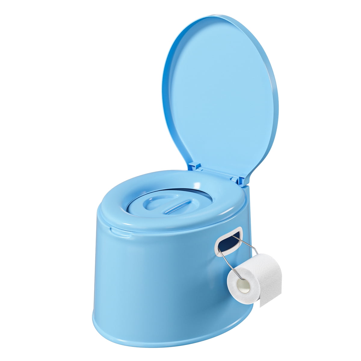 Indoor Outdoor Camping Toilet Travel Toilet Commode Potty with Removable Bucket & Toilet Paper