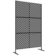 thumbnail image 1 of Outsunny Metal Privacy Screen W/ Expansion Screws Outdoor Divider, Triangle, 1 of 10
