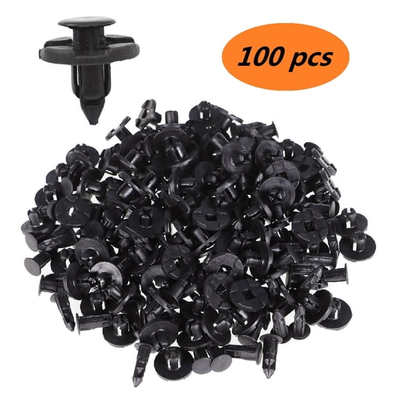 100-Pcs 8mm Plastic Rivets Fastener Mud Flaps Bumper Fender Push Clips Universal for Nissan Infiniti Vehicles