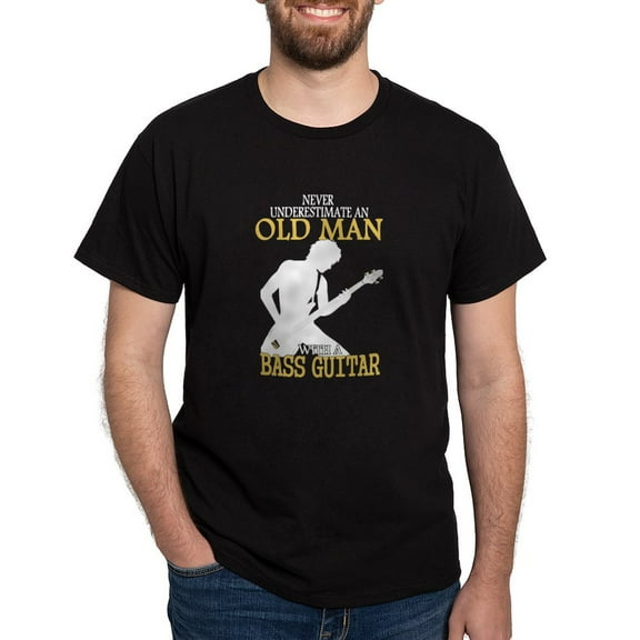 CafePress - Never Underestimate An Old Man With A Bass T Shirt - Men's Classic Graphic Cotton T-Shirt