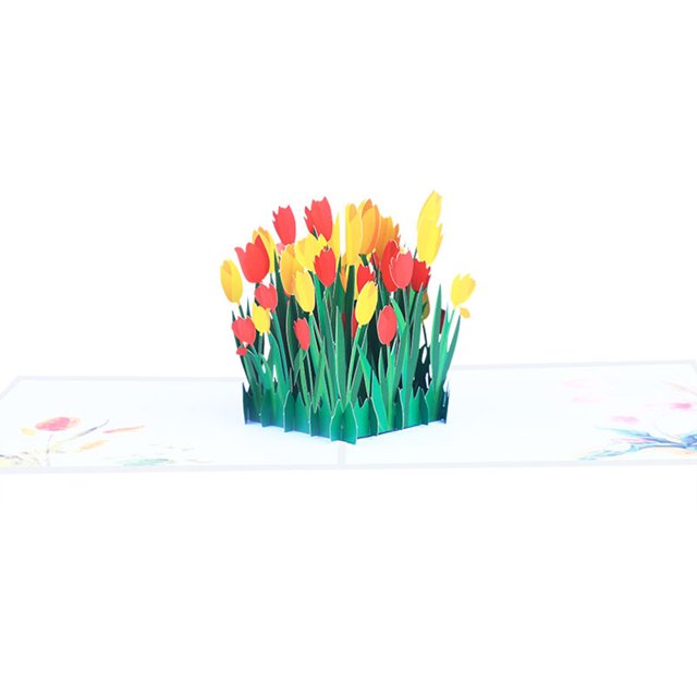Postales de aniversario de tulipanes Tarjeta navideña 3D creativa para el Día de la madre de San Valentín Ehuebsd Libre de BPA