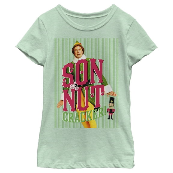 Girl's Elf Buddy Son of a Nutcracker Graphic Tee Mint Small