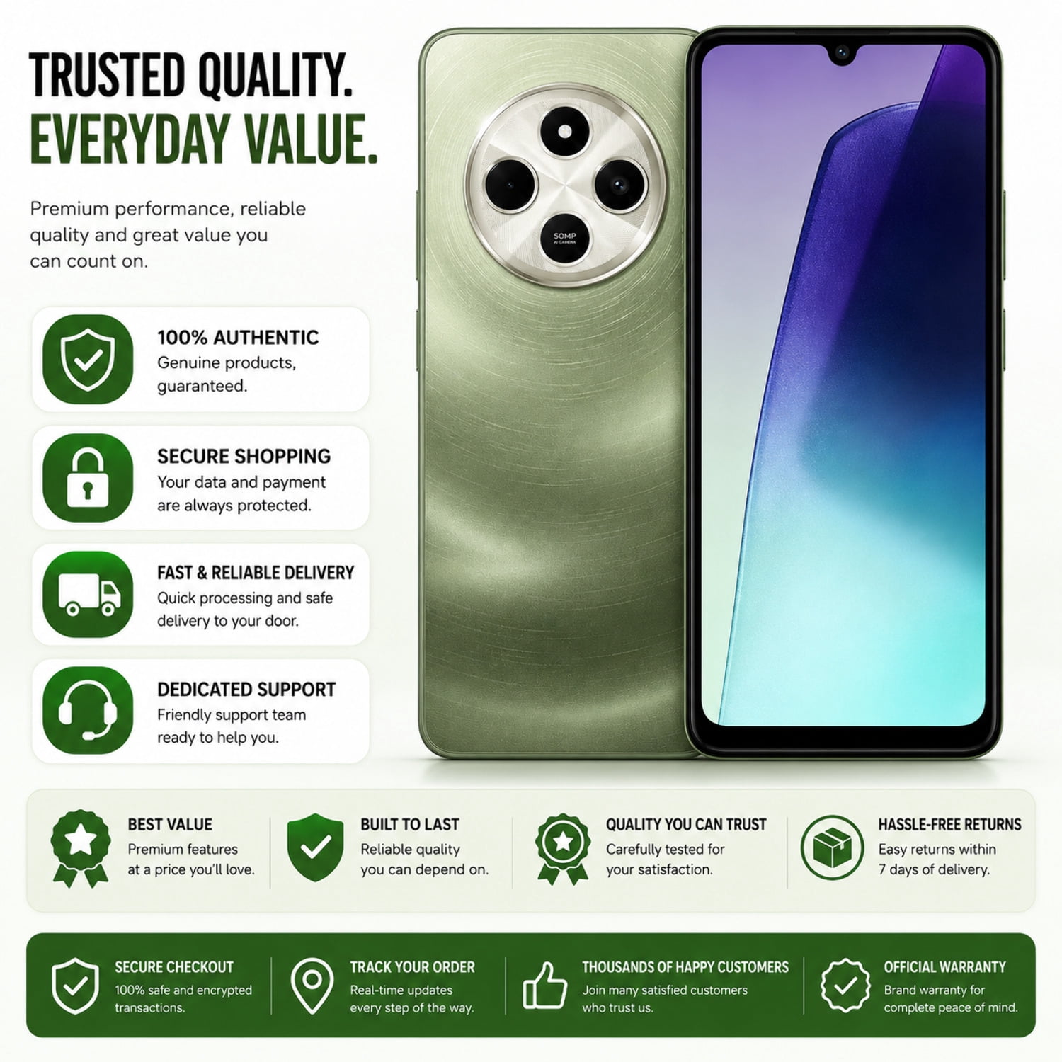 Xiaomi Redmi 14C 4G 128GB ROM 4GB RAM Dual SIM GSM Unlocked - Green