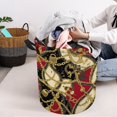 thumbnail image 7 of Gold Chains Red Black Pattern Large Dirty Clothes Hamper Foldable Laundry Basket with Handles for Bedroom Bathroom, 7 of 7