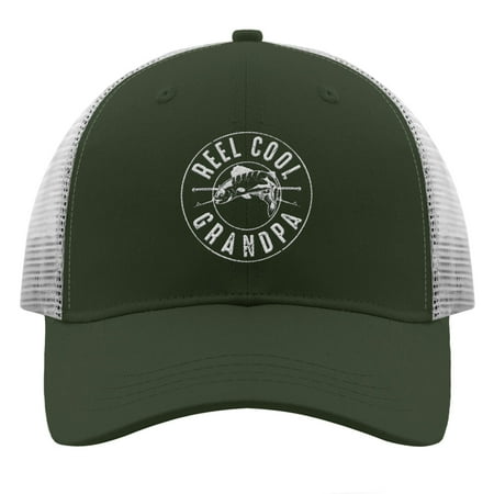 Baseball Caps reel cool grandpa fish 8 Embroidery Dad Cap for Men Trendy Adjustable for Fishing Snapbacks Army green 2 One Size