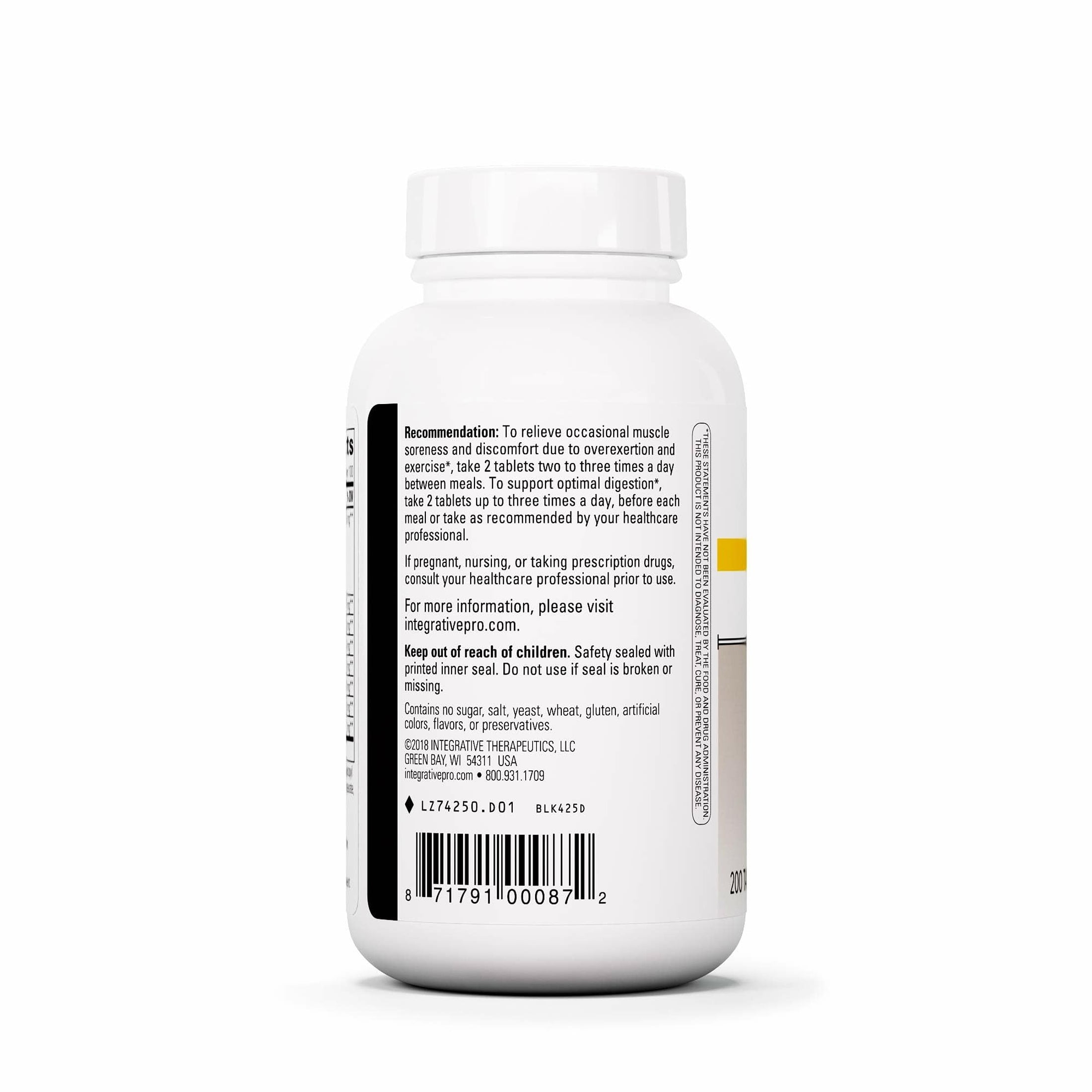Integrative Therapeutics Bio-Zyme - Pancreatic Enzyme Complex for Digestive Support* - Supports Healthy Digestion* - Undiluted Pancreatic Extract - 200 Tablets (100 Servings)