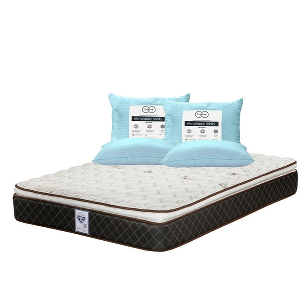Colchón Queen Size Minesota Spring Air + 2 Almohadas Trinity