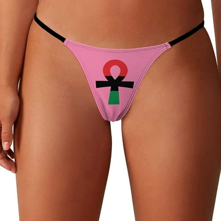 

Red Black & Green Ankh Women s G-String Thongs Low Rise Hipster Underwear Stretch T-Back Panties