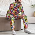 thumbnail image 7 of Salouo Colorful Bulldog Print Button-Front Long Sleeve Pajama Set for Men, Soft 2Pjs Men's Long Sleeve Sleepwear-Small, 7 of 7