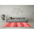 thumbnail image 3 of Ahgly Company Indoor Square Abstract Red Modern Area Rugs, 5' Square, 3 of 4