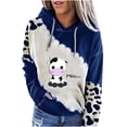 thumbnail image 2 of ICHUANYI Liquidación Moda Mujer Manga Larga Patchwork Impreso Señoras Sudadera con Capucha Tops ICHUANYI WER202308256748, 2 of 4