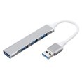 thumbnail image 2 of Portable USB Hub USB Adapter 4-in-1 Aluminum Alloy Hub with USB2.0/USB3.0 Ports Wide Compatibility Silver, 2 of 7