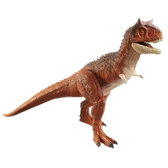Jurassic World Camp Cretaceous Colossal Carnotaurus Toro Dinosaur Action Figure with Eating Feature, 36-in Long Large Toy Gift