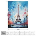 thumbnail image 4 of COMIO Excellent Hand Feel Paris Eiffel Tower Flannel Blanket White, 4 of 6